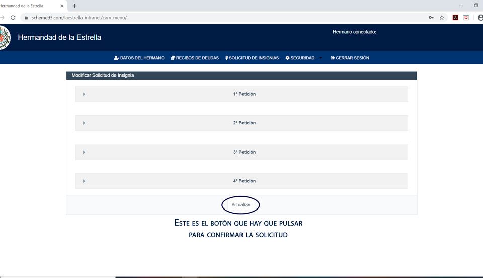 boton actualizar intranet