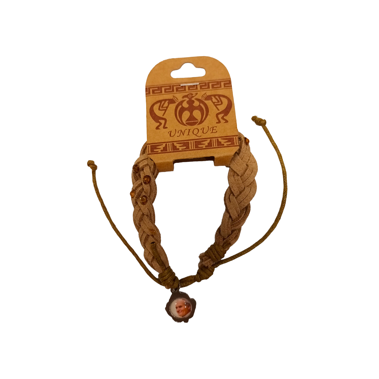 Pulsera trenzada marrón Papa