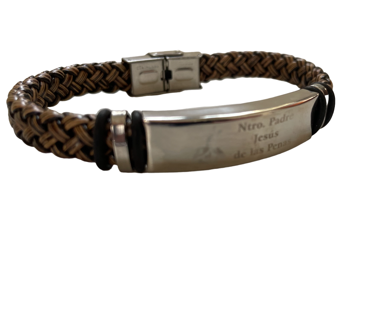 Pulsera de caballero con leyenda del Cristo grabada